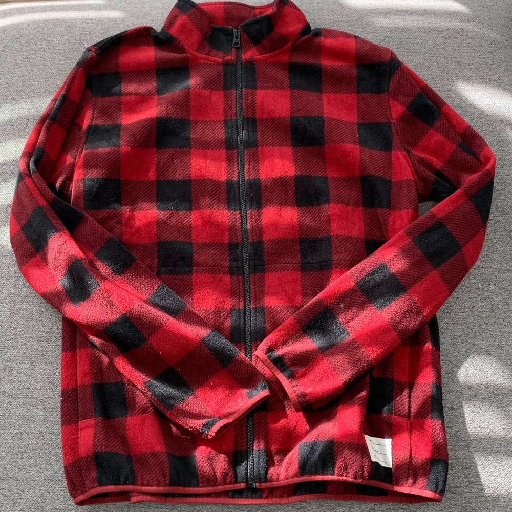 Mens Lucky Brand Fleece Zip Up Size XL